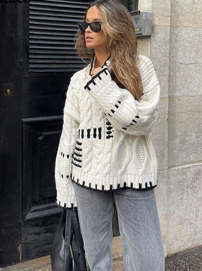 2023 Cable Knit Turtleneck Sweaters: Women's Autumn/Winter Long Sleeve Knitwear for Casual Street Style