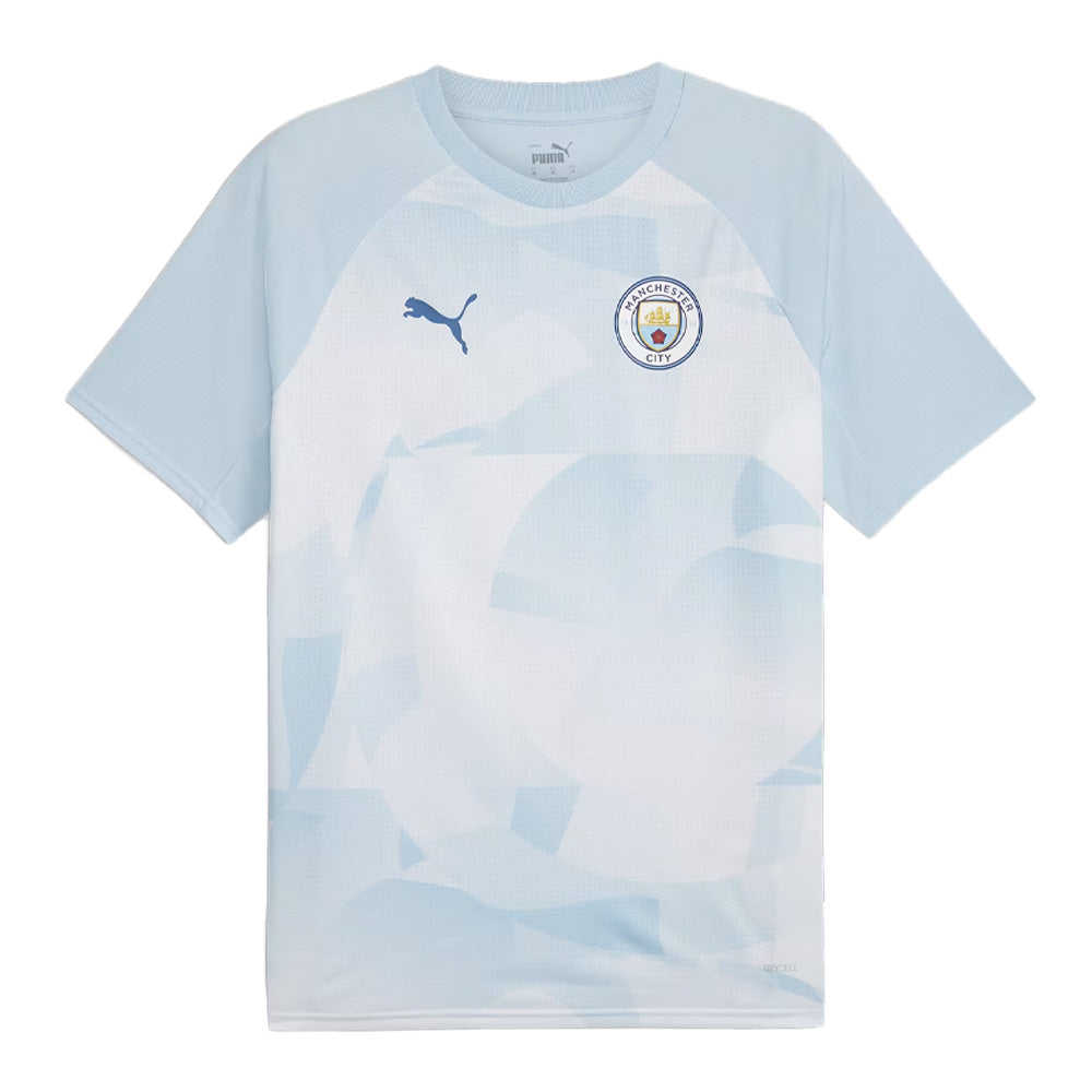 23/24 Manchester City Adult Prematch Jersey (Silver Sky/Lake Blue) - Shop Now!