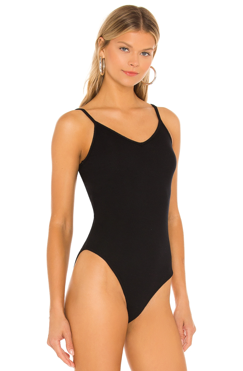 AGOLDE Black Spaghetti Strap Bodysuit