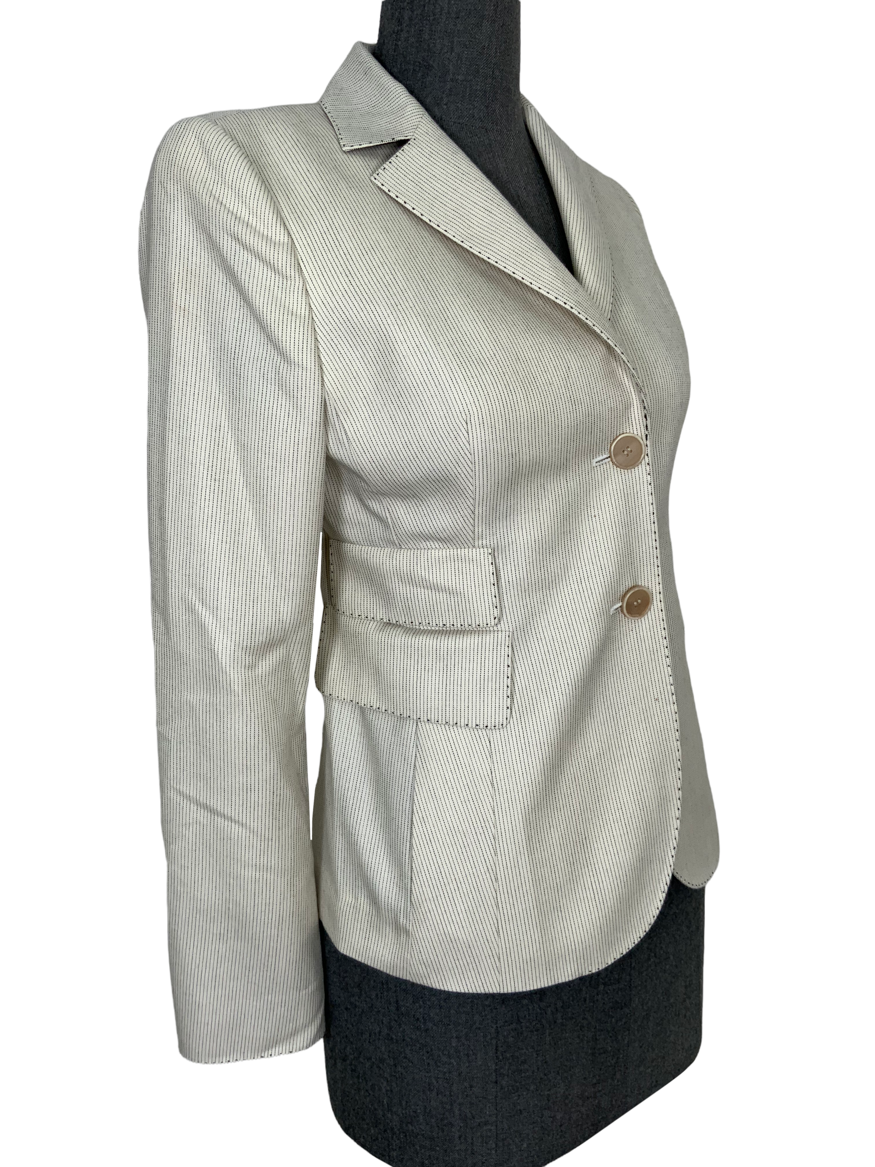 Akris striped blazer jacket - cashmere silk - size S.