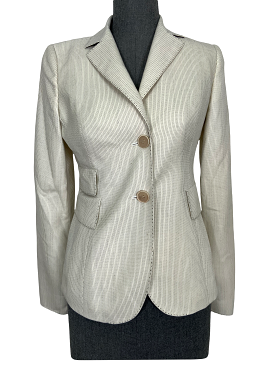 Akris striped blazer jacket - cashmere silk - size S.