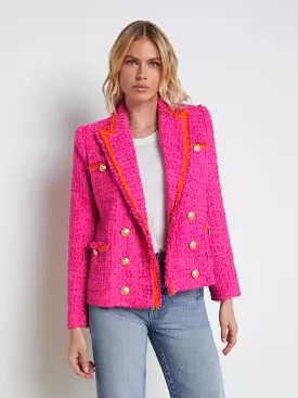 Alectra Tweed Jacket - Rhodamine/Glow Orange at L'agence.