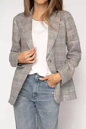 Alpha Linen Blazer in Granito for Men