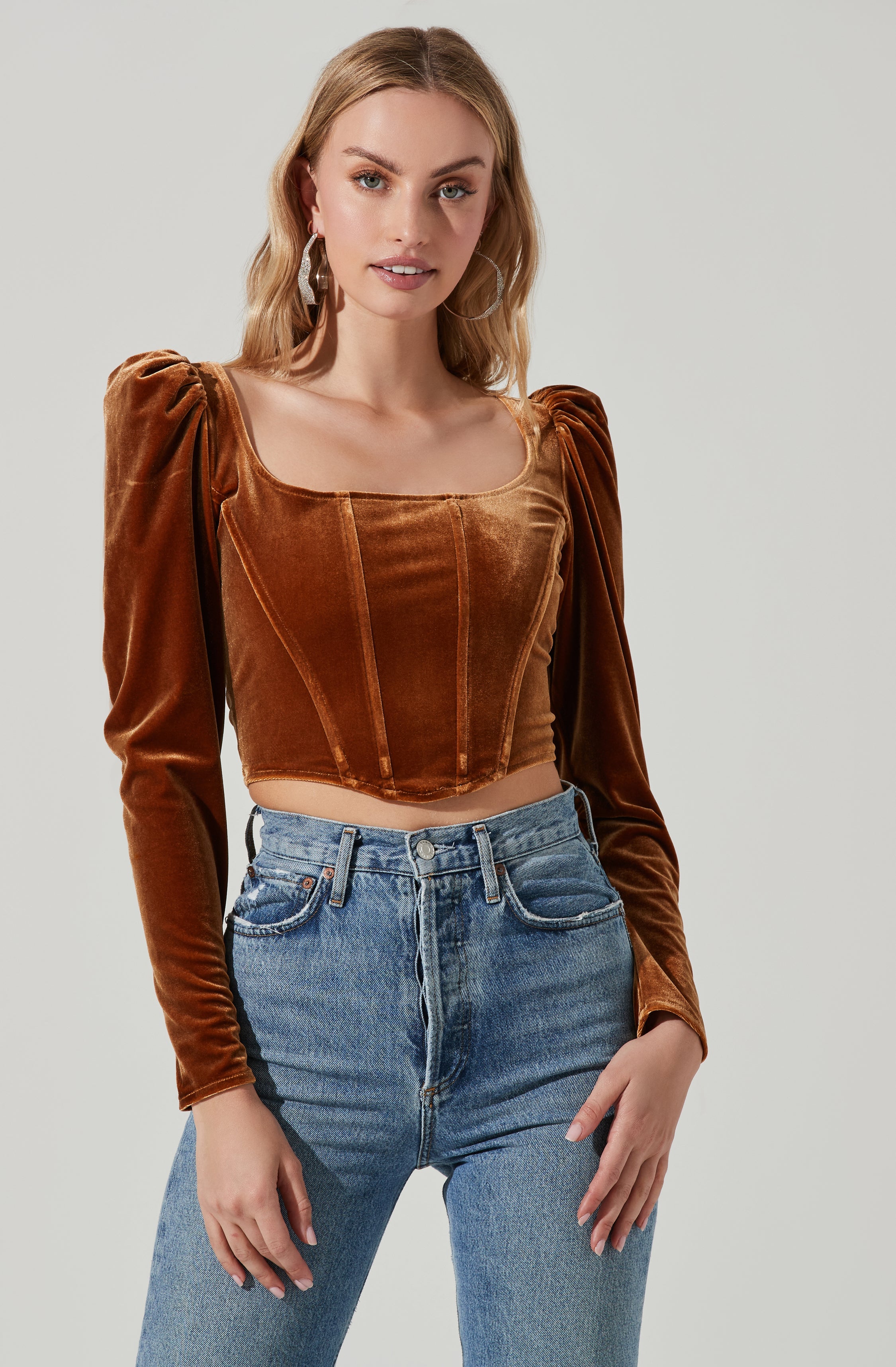 Ashbury Corset Top - Long Sleeve - Velvet