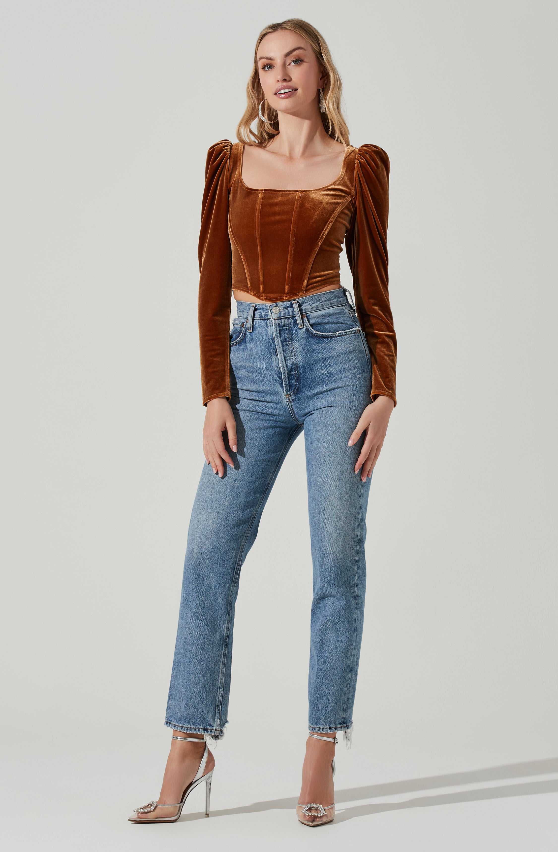 Ashbury Corset Top - Long Sleeve - Velvet