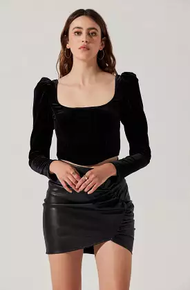 Ashbury Corset Top - Long Sleeve - Velvet