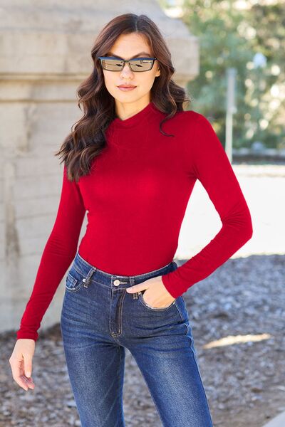 Basic Mock Neck Long Sleeve Bodysuit