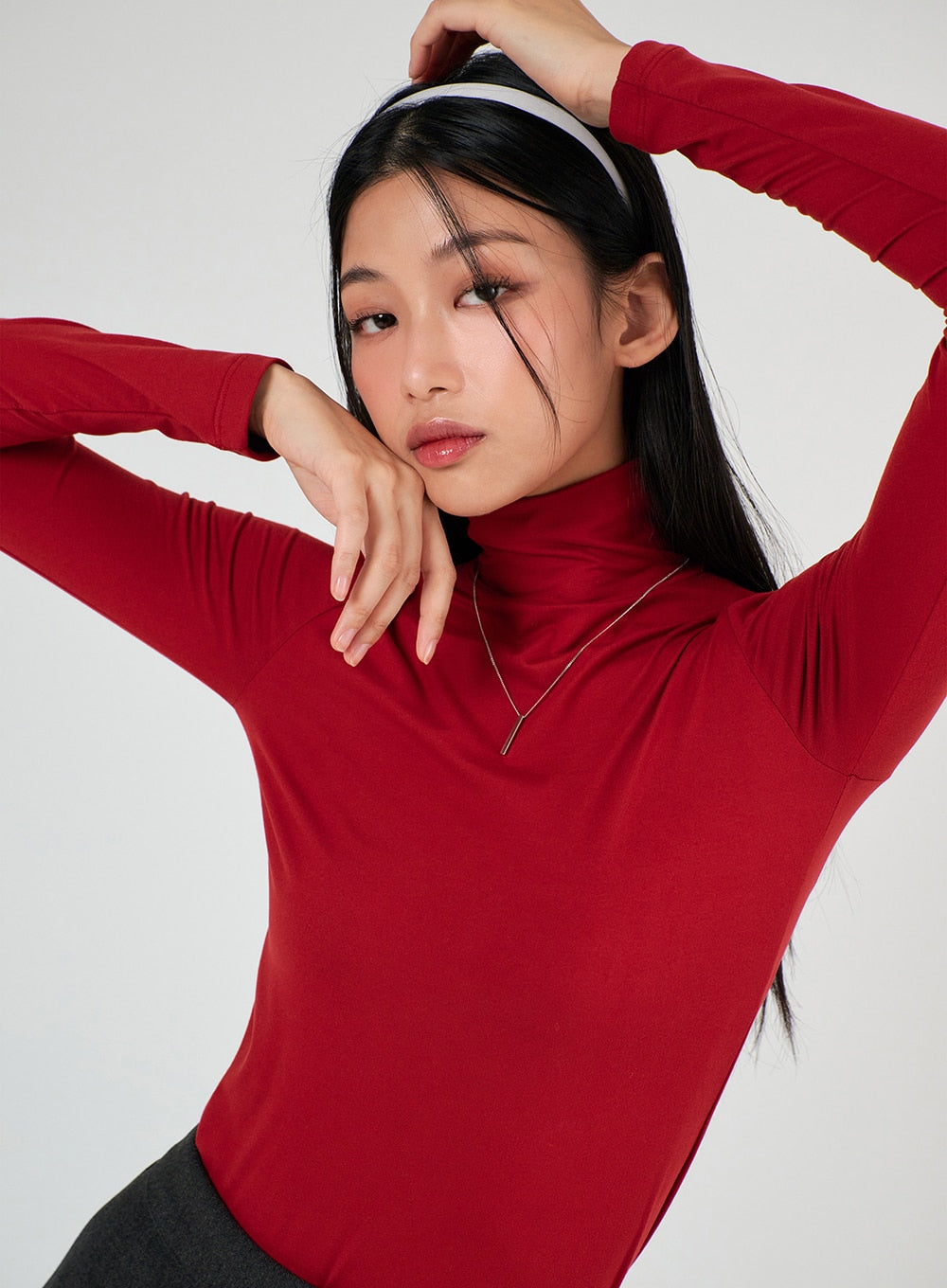 Basic Turtleneck Long Sleeve Top for Sale - IJ403