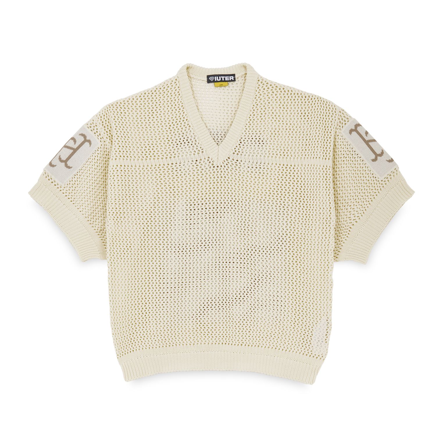 Beige mesh football jersey