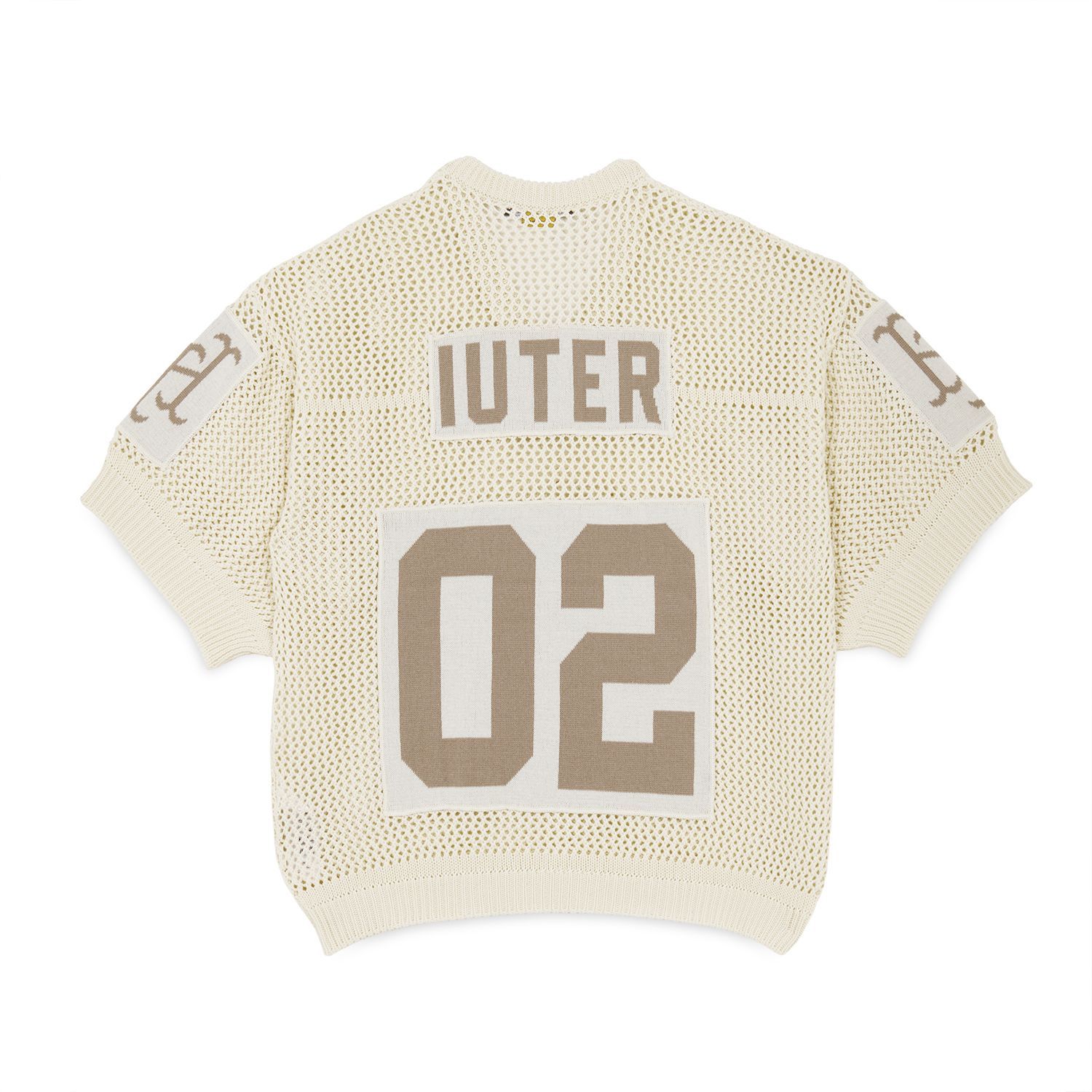 Beige mesh football jersey