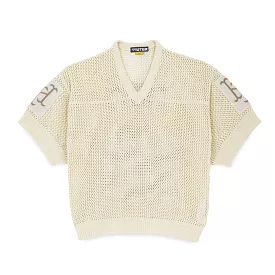 Beige mesh football jersey