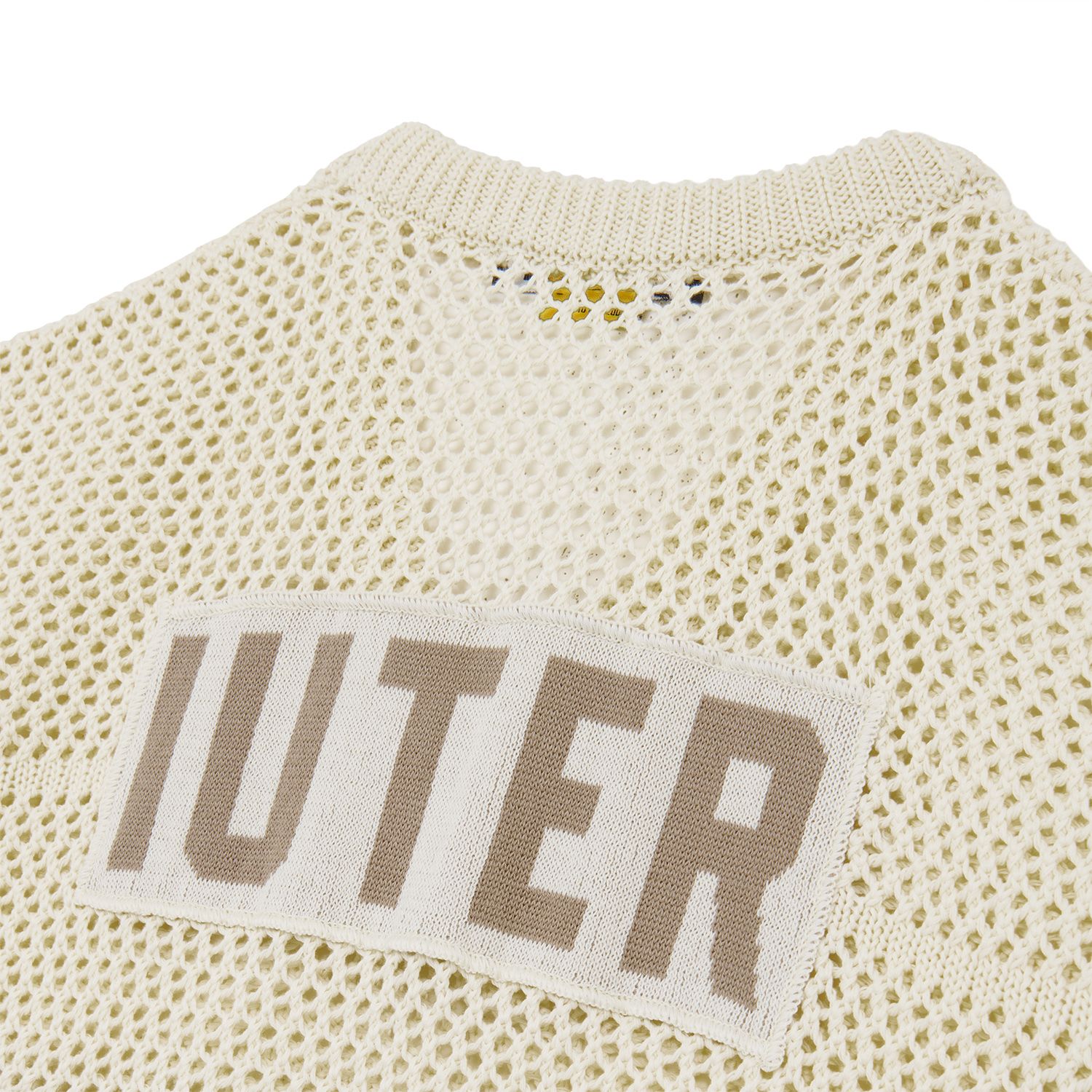 Beige mesh football jersey