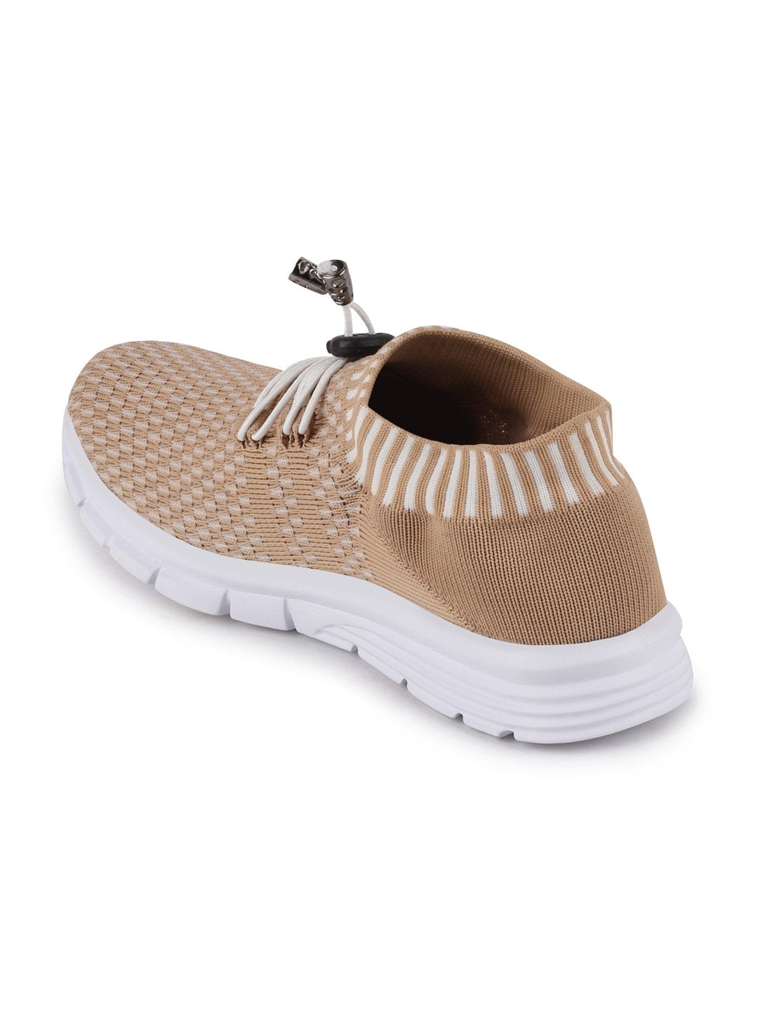 Beige Sports Lace-Up Outdoor Running Shoes for Women