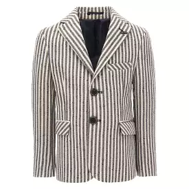 Beige Striped Blazer