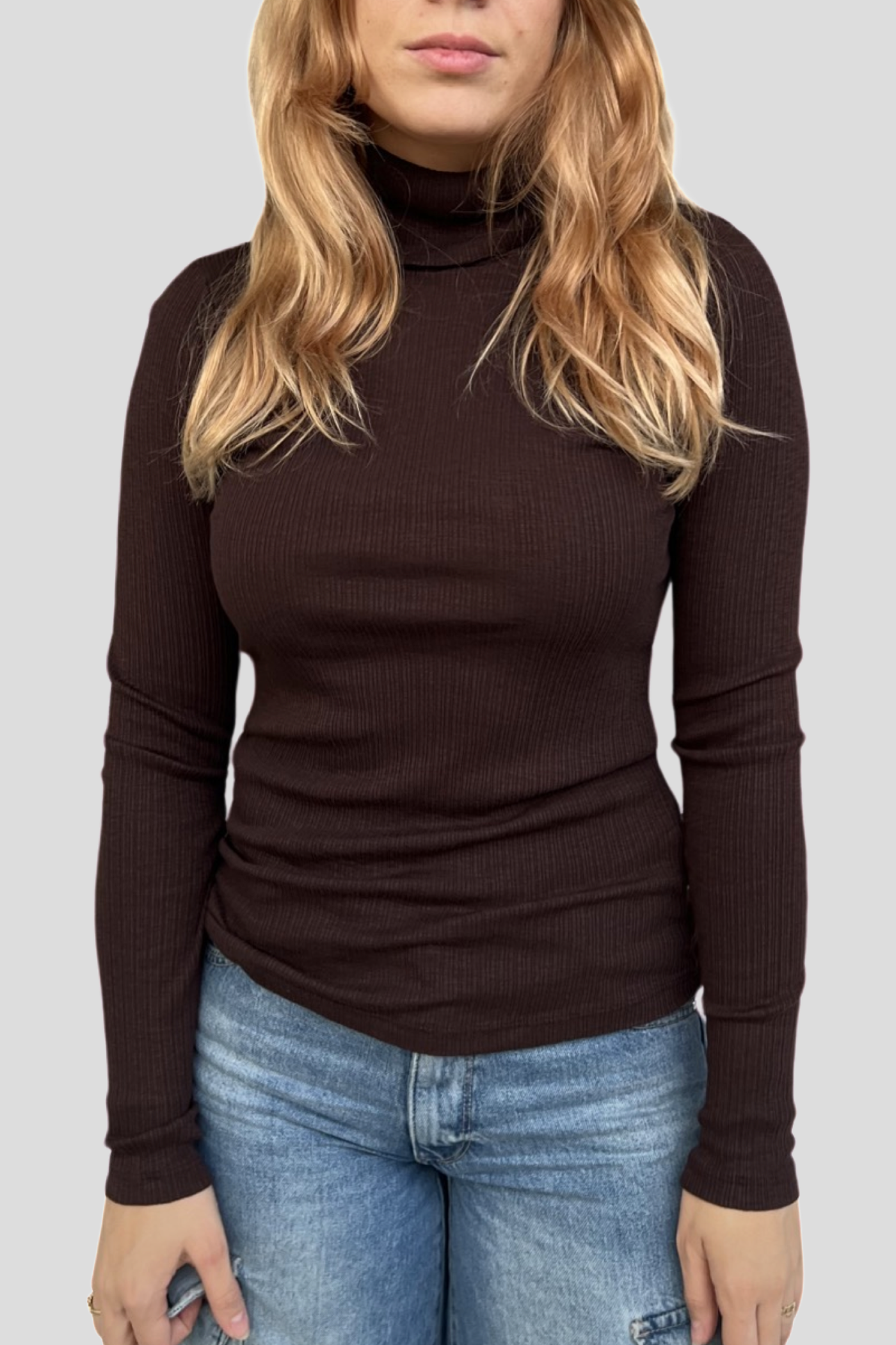 Bell Sleeve Turtleneck Long Sleeve Top