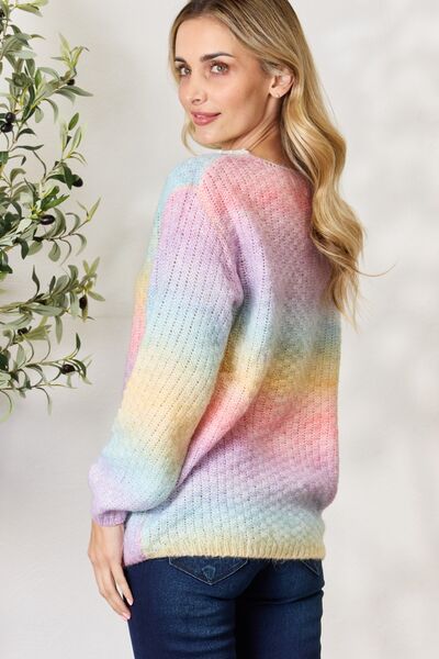 Bibi Rainbow Gradient Crochet Detail Sweater – Buy Now!