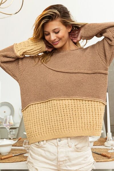 Bibi sweater - textured, detailed, contrasted, drop shoulder