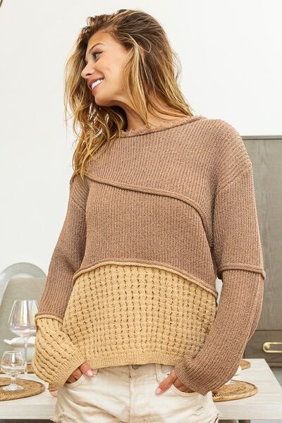 Bibi sweater - textured, detailed, contrasted, drop shoulder