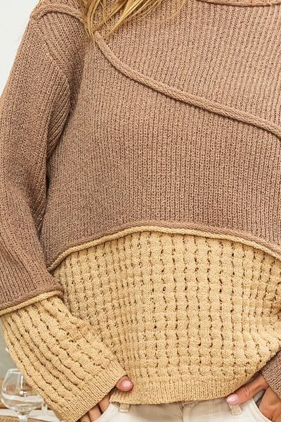 Bibi sweater - textured, detailed, contrasted, drop shoulder