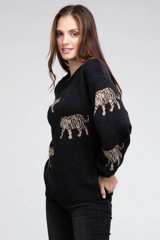 Bibi Tiger Print Sweater