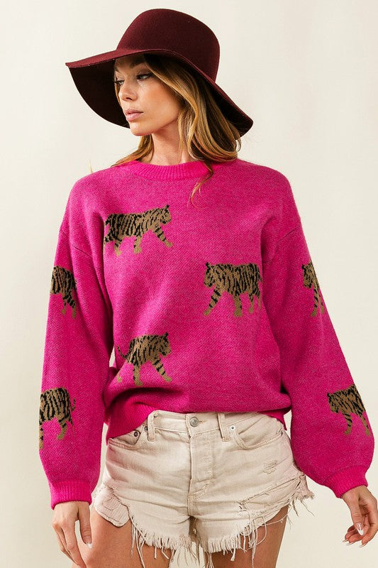 Bibi Tiger Print Sweater