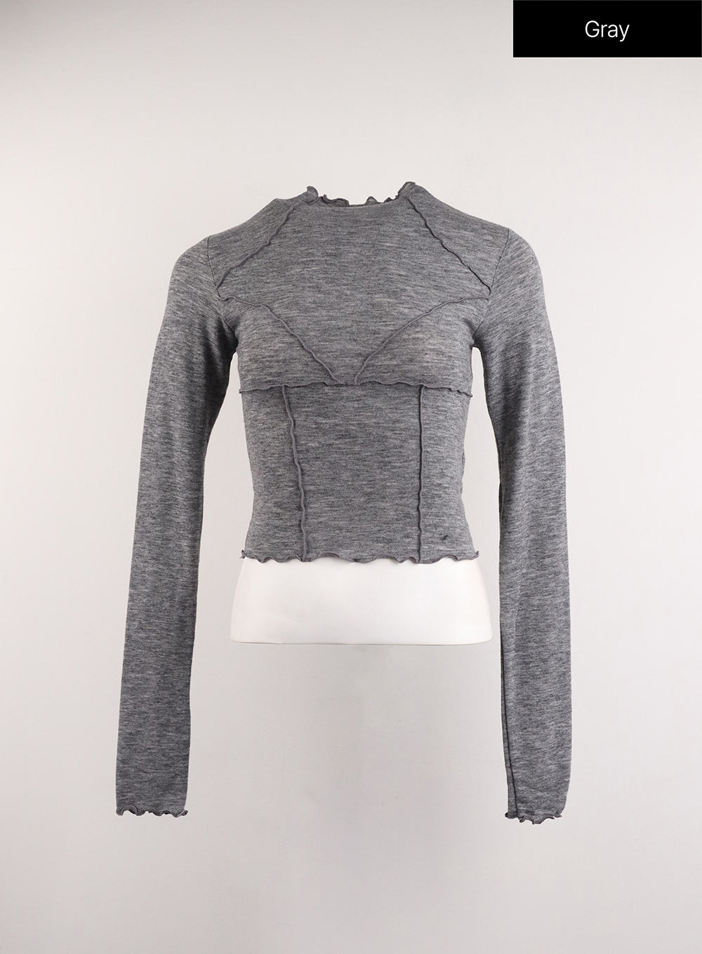 Binding Turtleneck Long Sleeve Top CJ415 - Contrasting Design