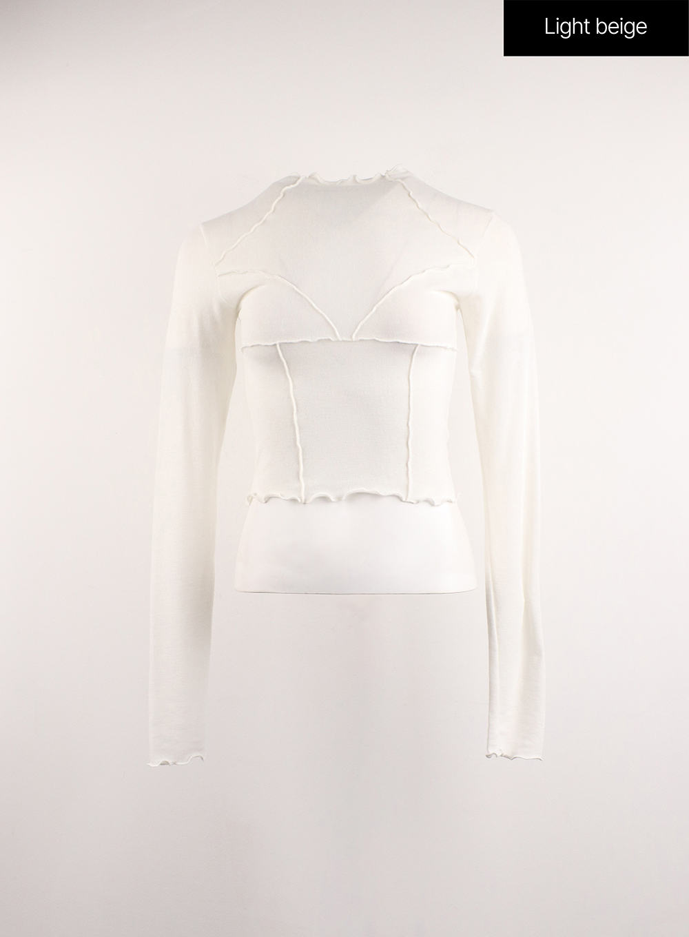 Binding Turtleneck Long Sleeve Top CJ415 - Contrasting Design