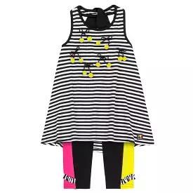 Black and White Stripe Tunic and Legging Set - Best Price, Free Shipping