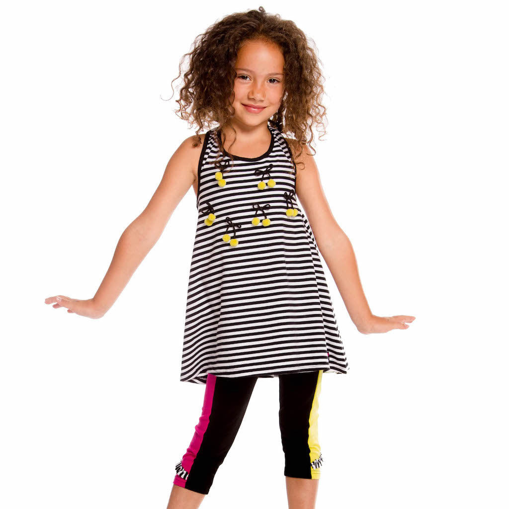 Black and White Stripe Tunic and Legging Set - Best Price, Free Shipping