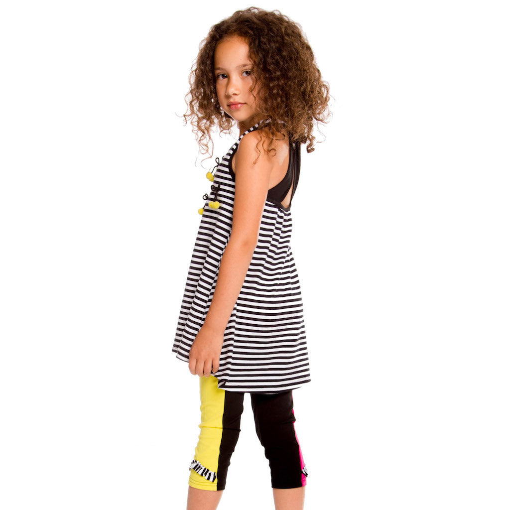 Black and White Stripe Tunic and Legging Set - Best Price, Free Shipping