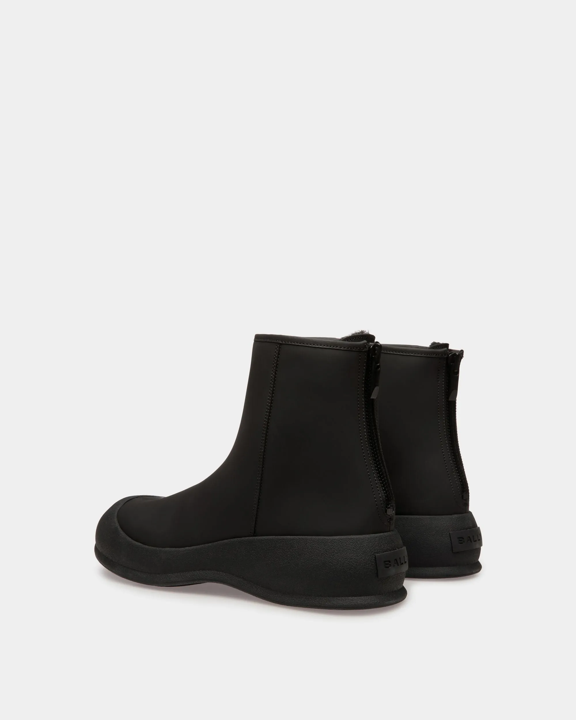 Black Leather Frei Snow Boots