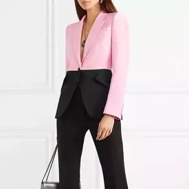 Black Pink Contrast Blazer