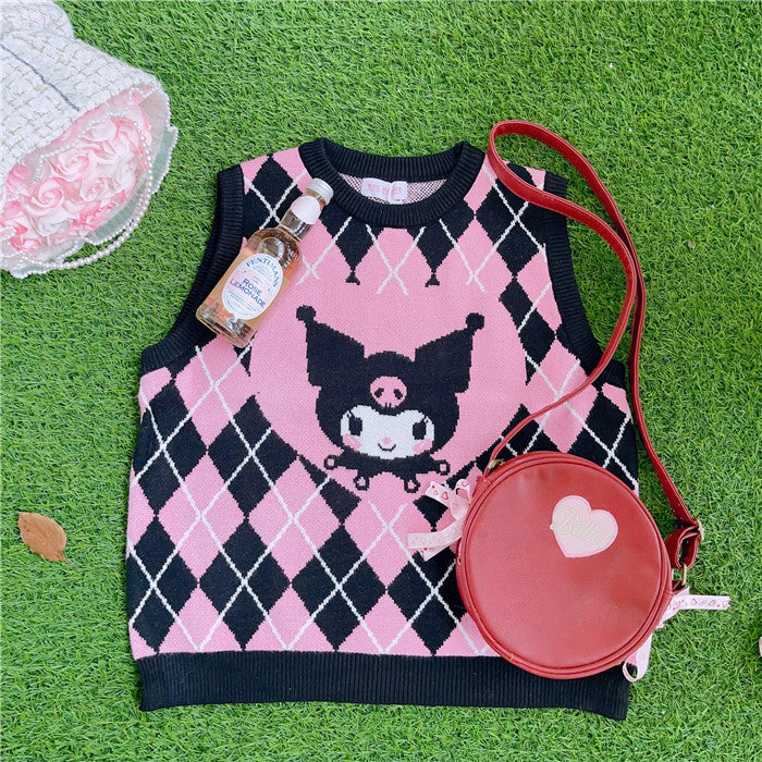 Black Pink Kuromi Sweater Vest - BY22118