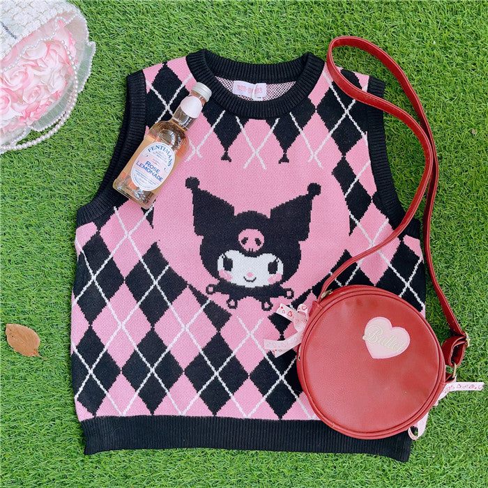 Black Pink Kuromi Sweater Vest - BY22118