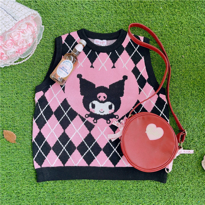 Black Pink Kuromi Sweater Vest - BY22118