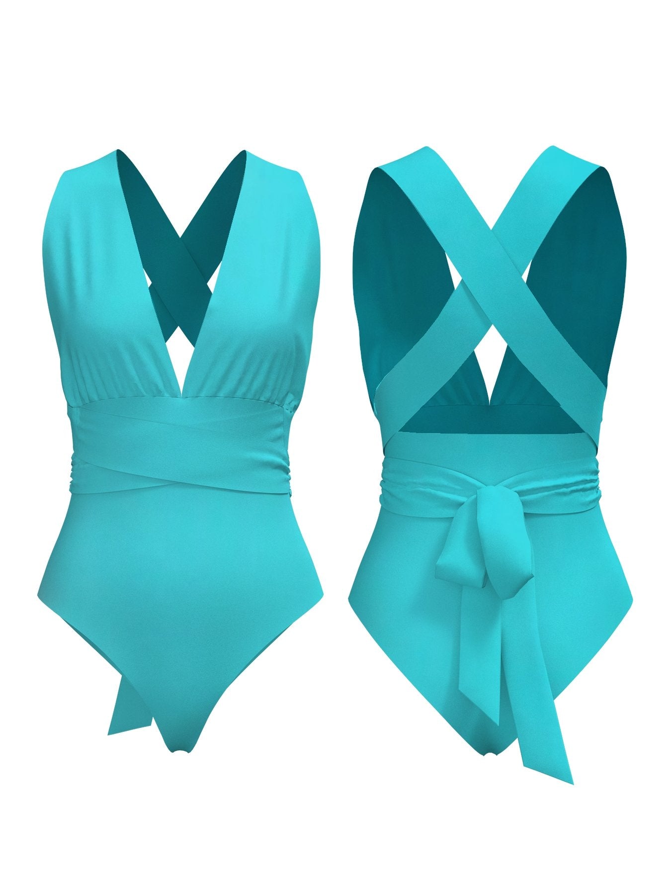 Blue Solid Infinity Swimsuit