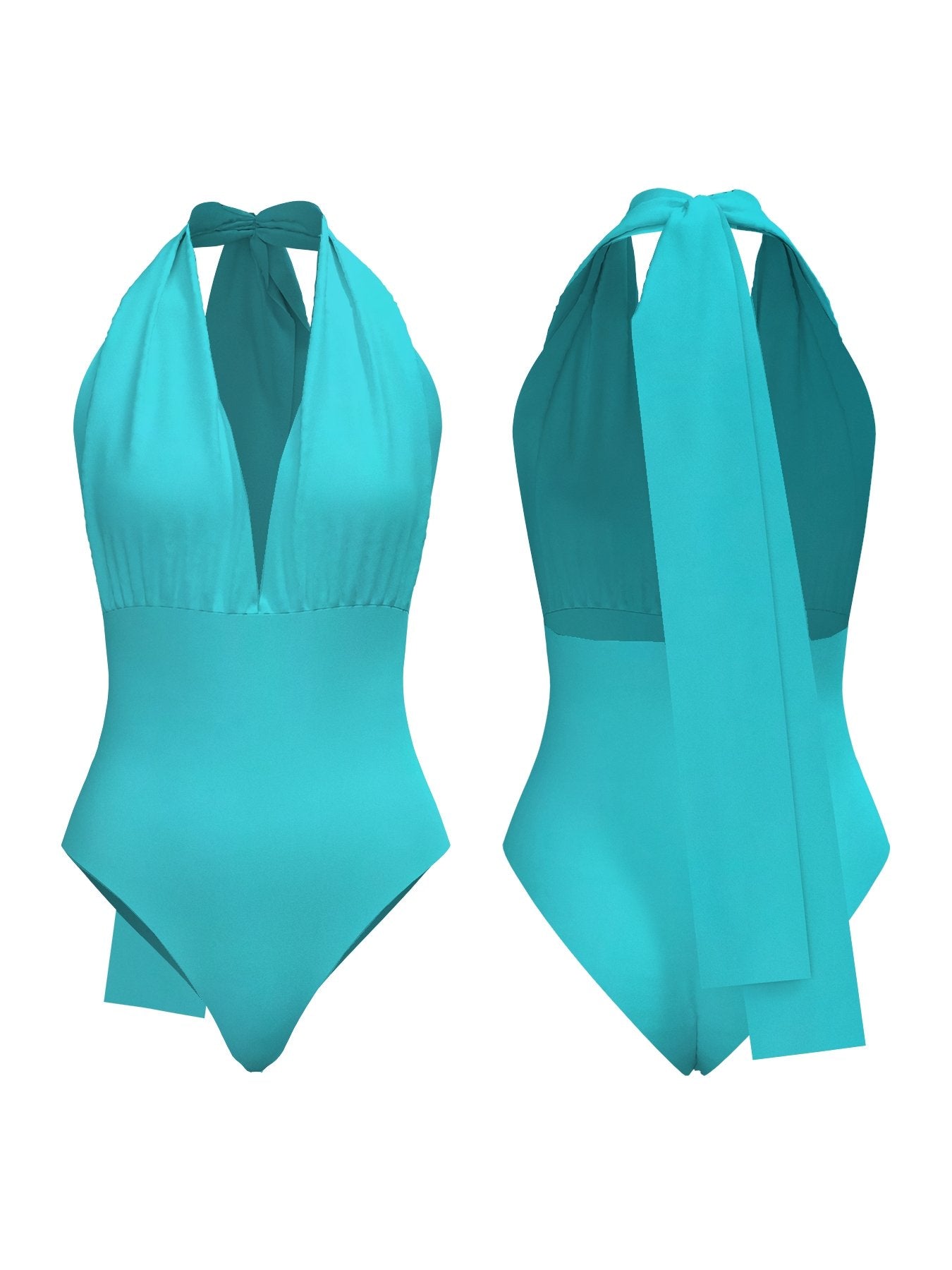 Blue Solid Infinity Swimsuit