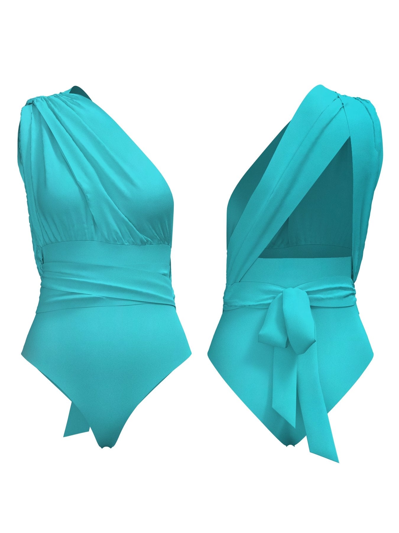 Blue Solid Infinity Swimsuit