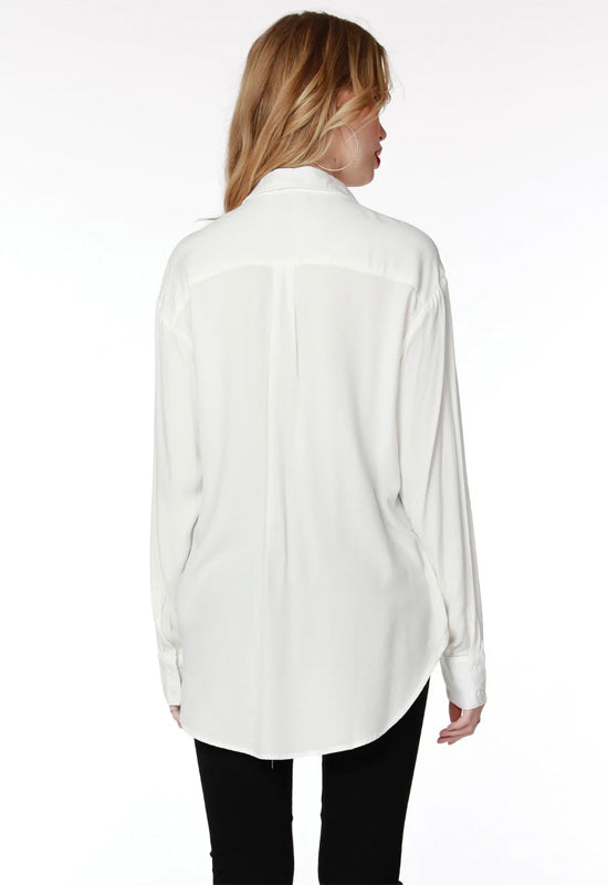 Bobi Button Up Tunic Blouse Ivory