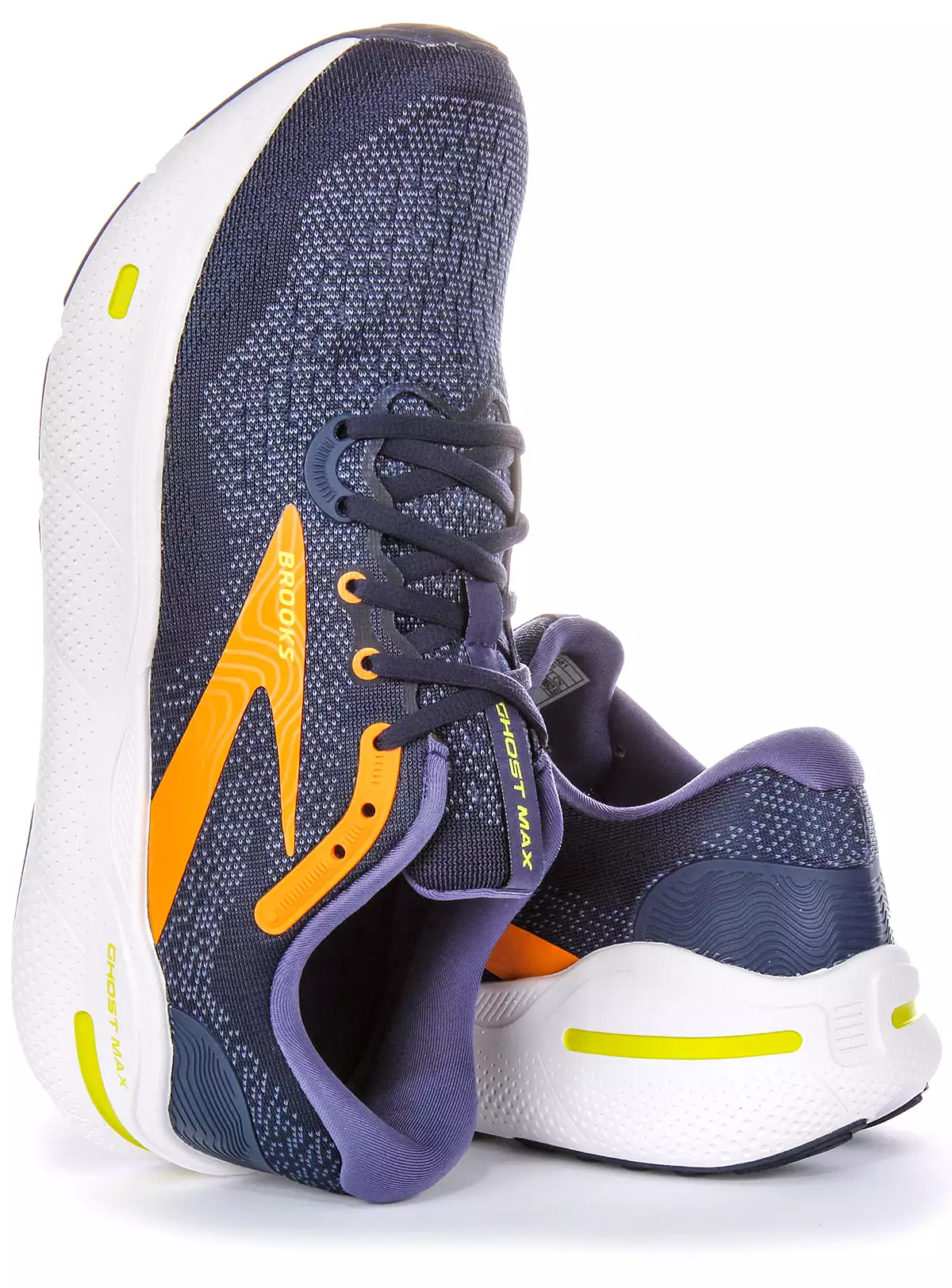 Brooks Ghost Max Trainers - Navy Yellow - Men - Medium Fit