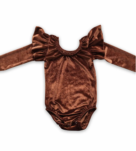 brown velvet baby onesie