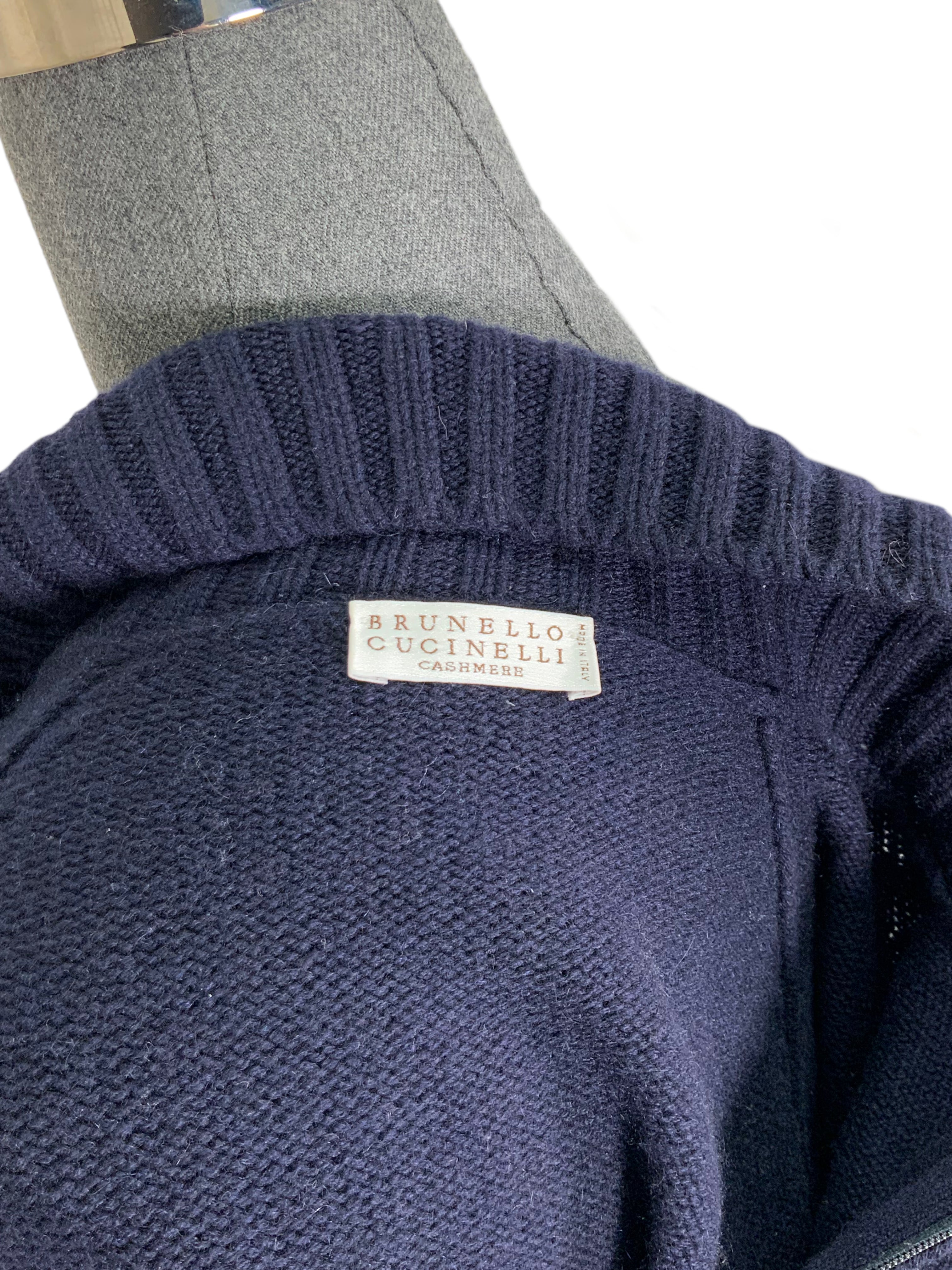 Brunello Cucinelli Cashmere Zip Sweater Size Small