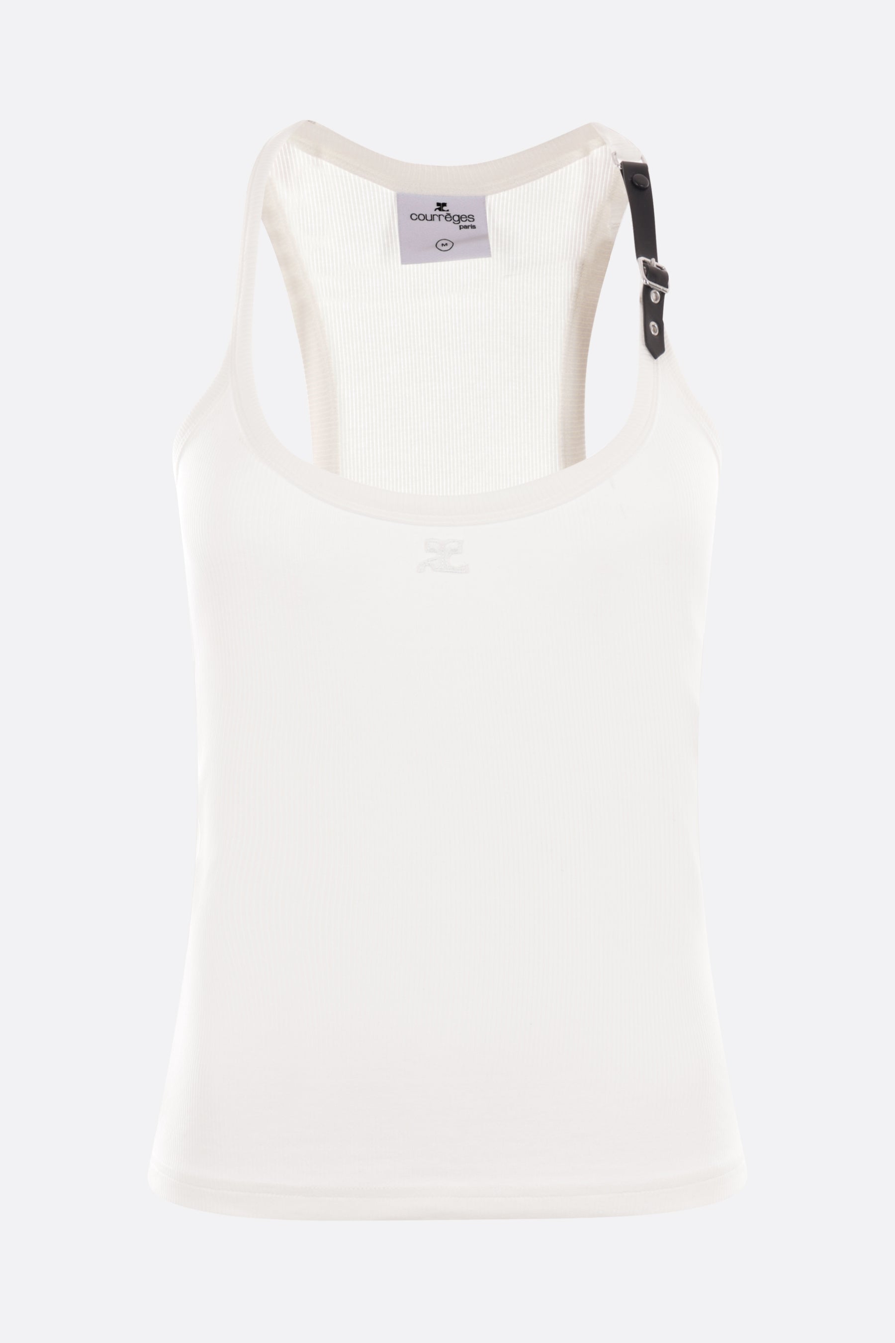 Buckle tank top with embroidered logo