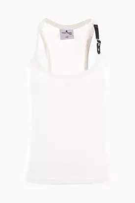 Buckle tank top with embroidered logo