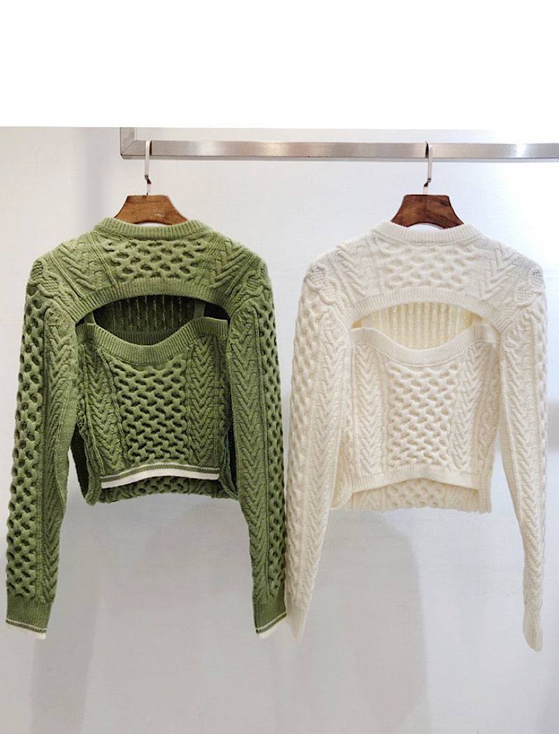 Cable Twist Knit Sweater Set