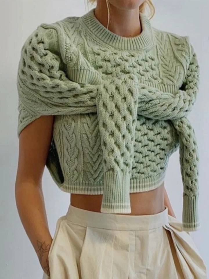 Cable Twist Knit Sweater Set