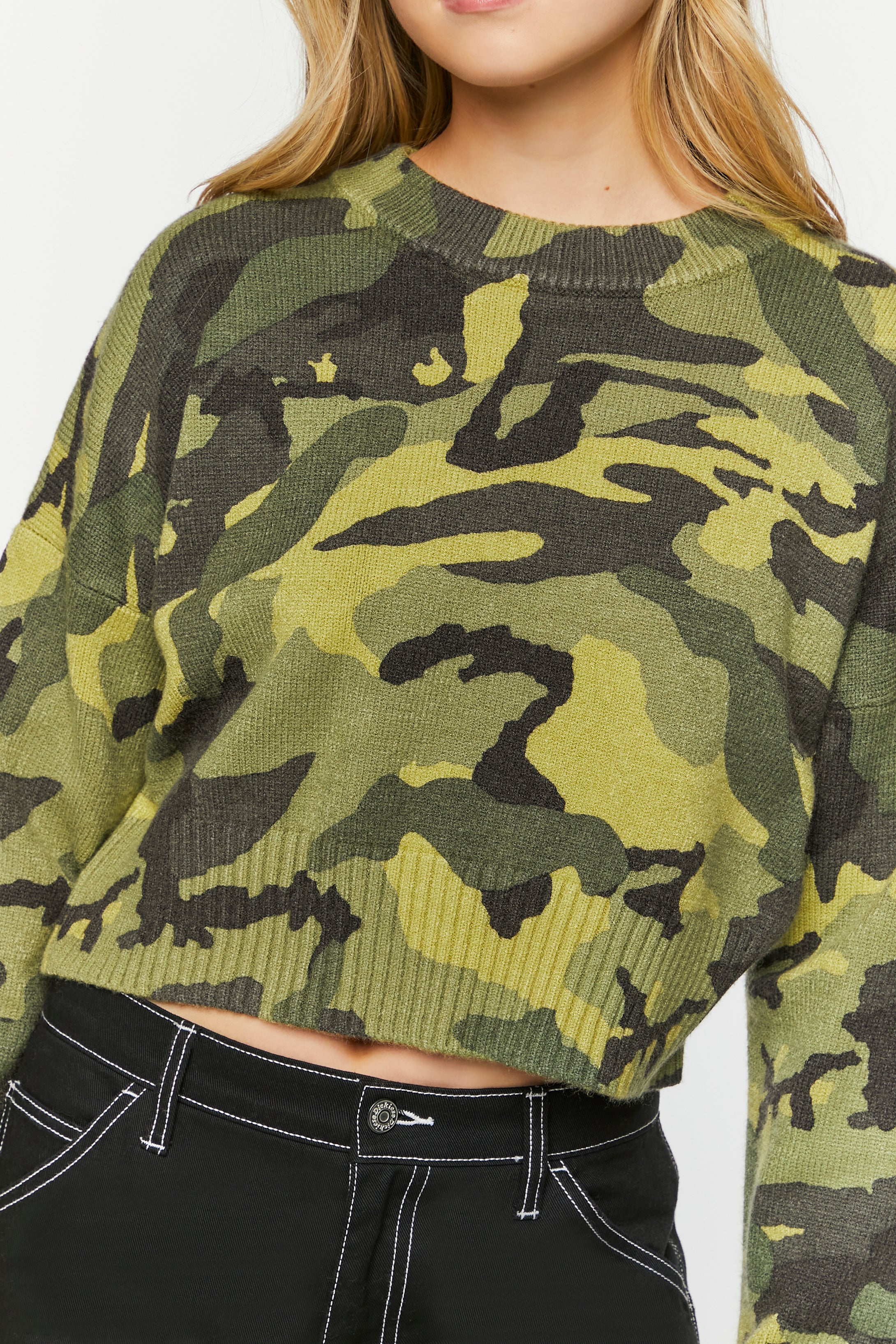 Camouflage Cropped Jumper