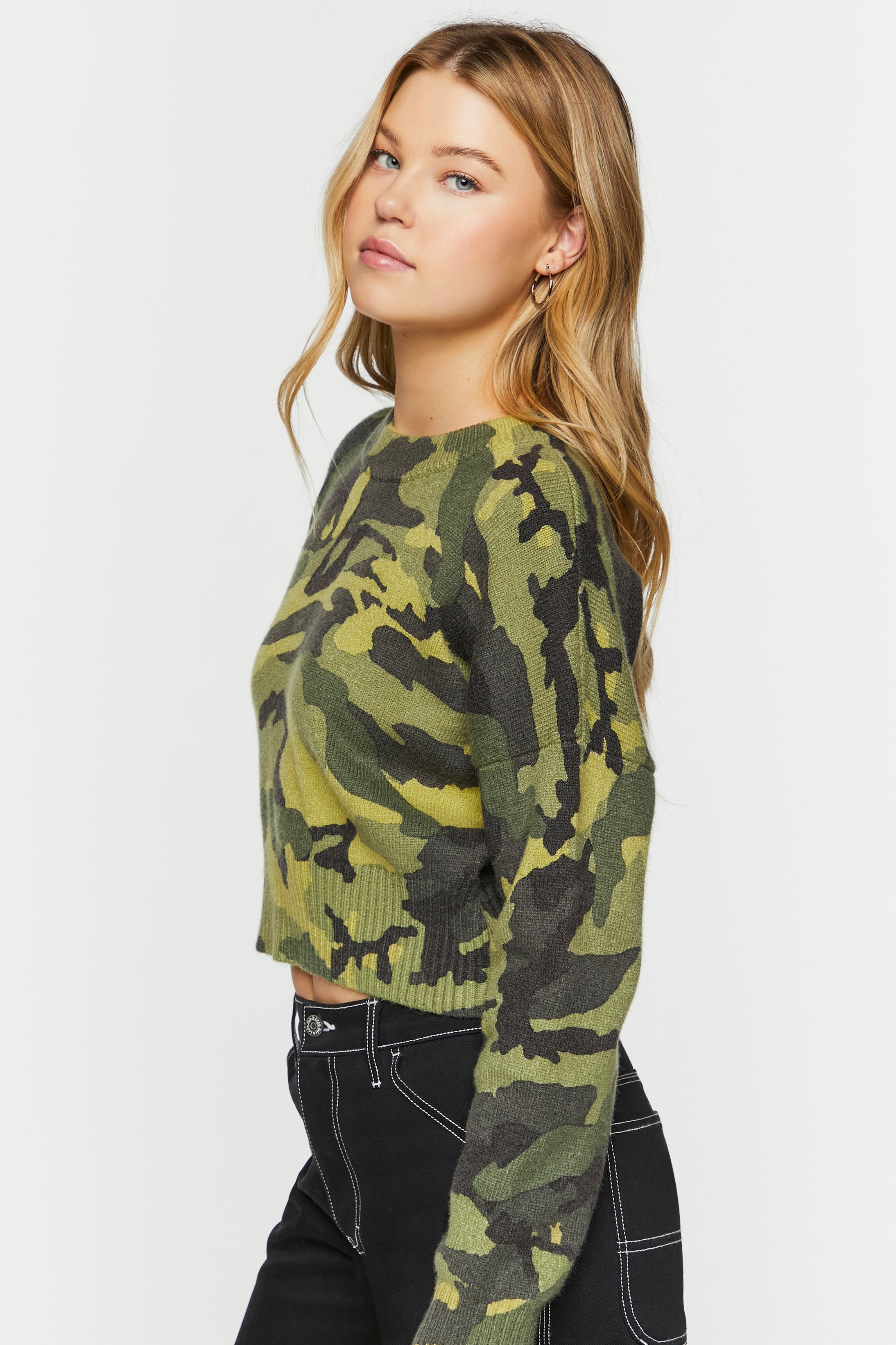 Camouflage Cropped Jumper