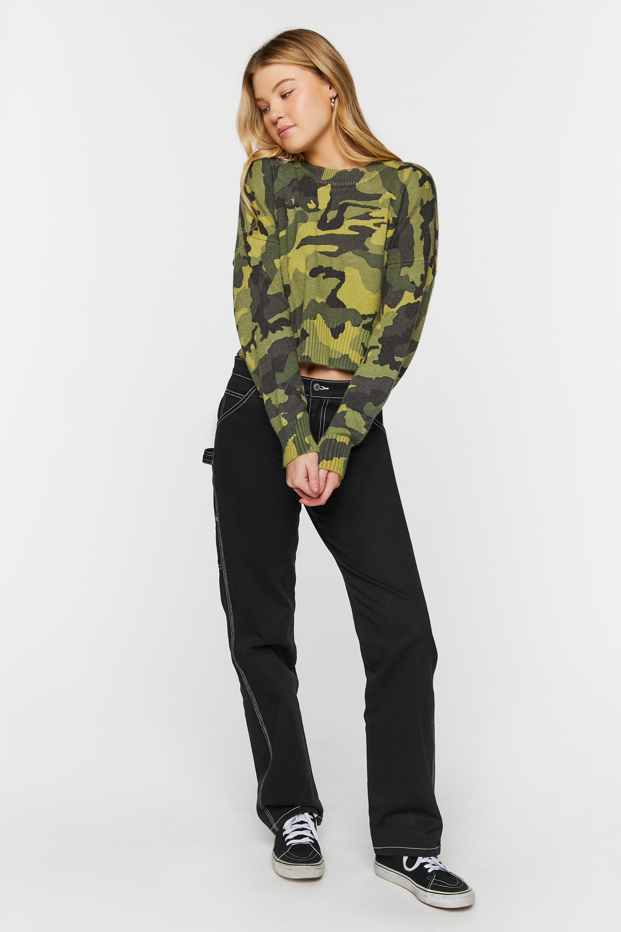 Camouflage Cropped Jumper