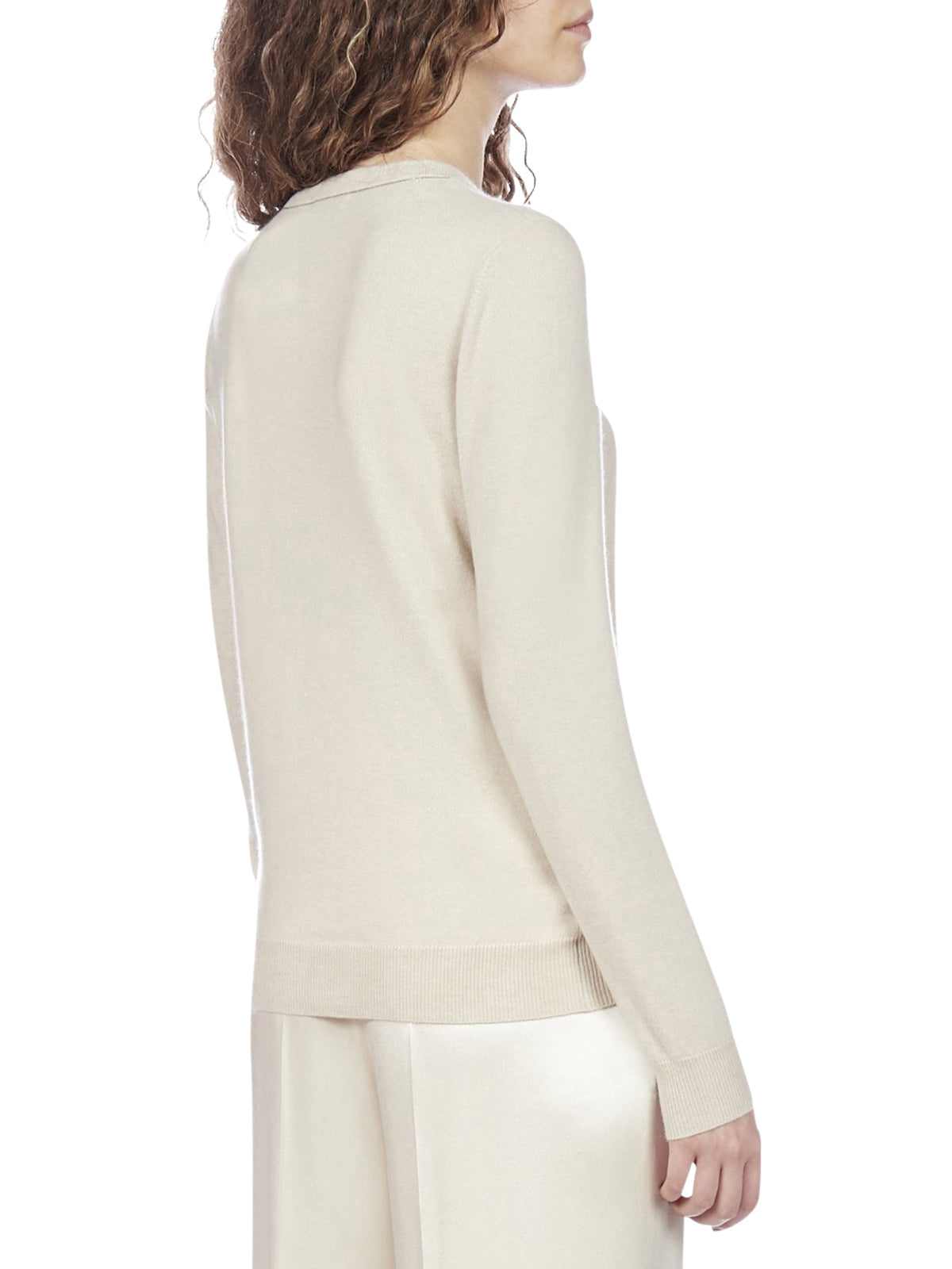 Cashmere sweater adorned with monili